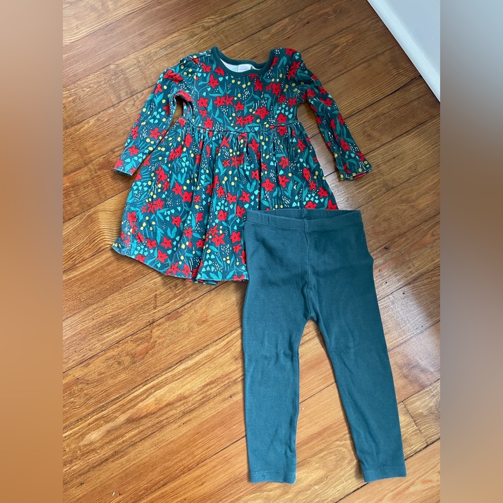 2T Hanna Andersson holiday skater dress and leggings set